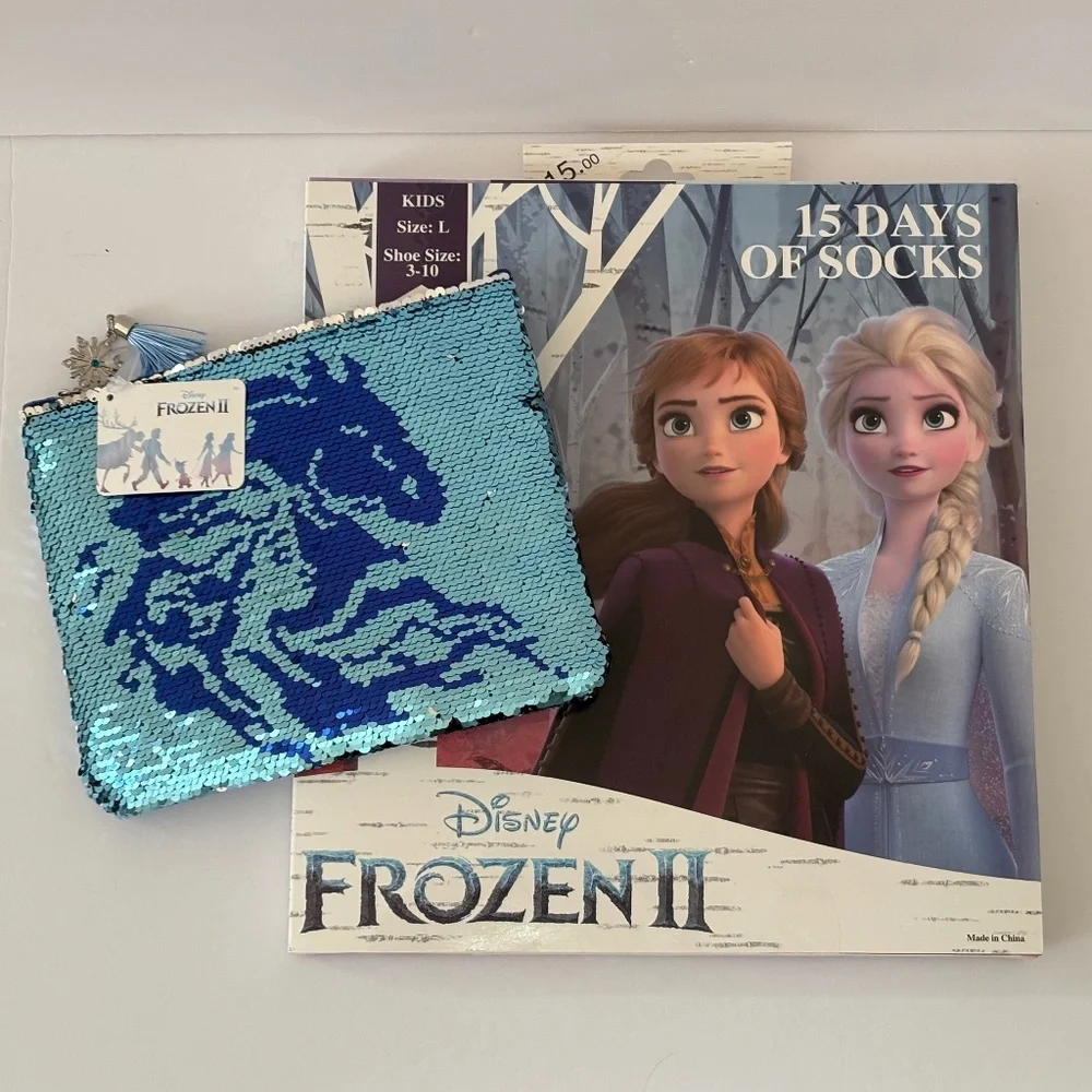 Disney Frozen II (15 Days Of Socks Kid's L / 3-10) Advent Calendar & Pencil Case